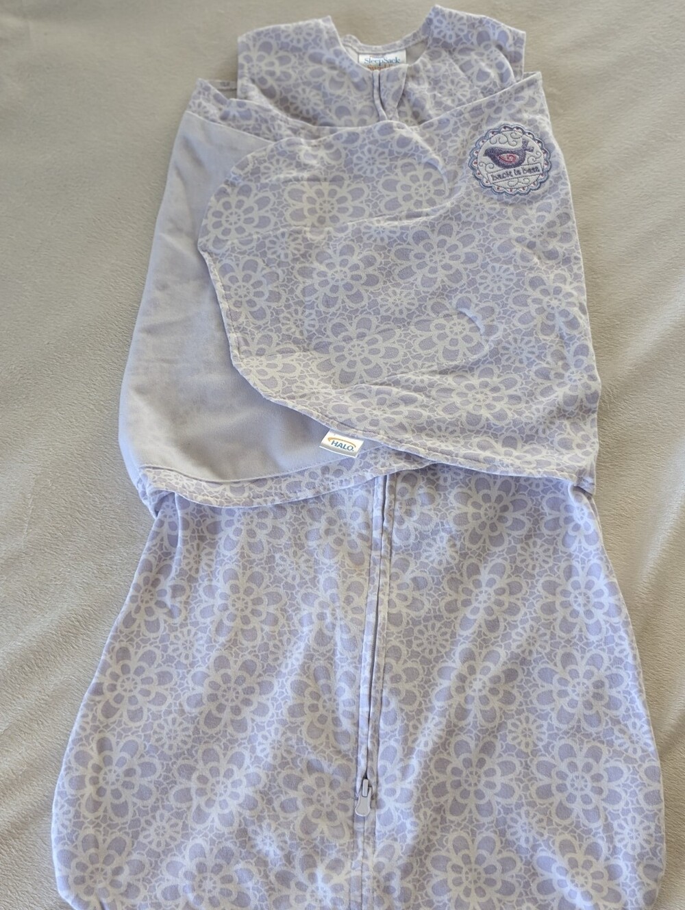 Small Halo SleepSack Swaddle - Light Purple Floral - Picture 10 of 10